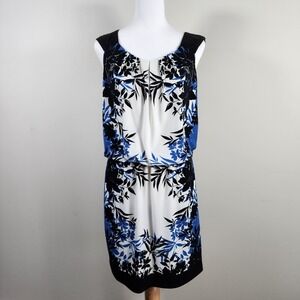 Jessica Dress Womens 6 Blue White Feminine Office Wedding Vacation Party Evening